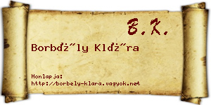 Borbély Klára névjegykártya