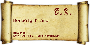 Borbély Klára névjegykártya