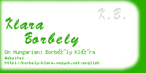 klara borbely business card